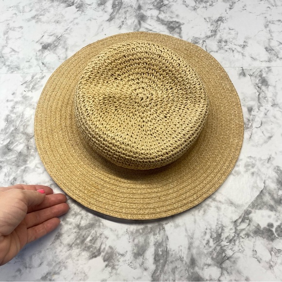 Beach Travel Cream / Tan Lightweight Packable 100% Paper Woven Wide Brim Hat - Picture 5 of 14
